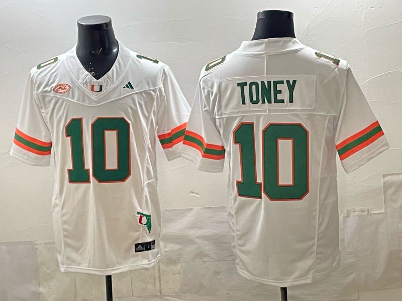 Men 2026 Miami Hurricanes #10 Toney White 3th generations Nike Limited NCAA Jersey 02